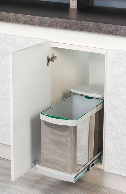 Starax Raylı Dolap İçi Paslanmaz Çöp Kovası 24 L