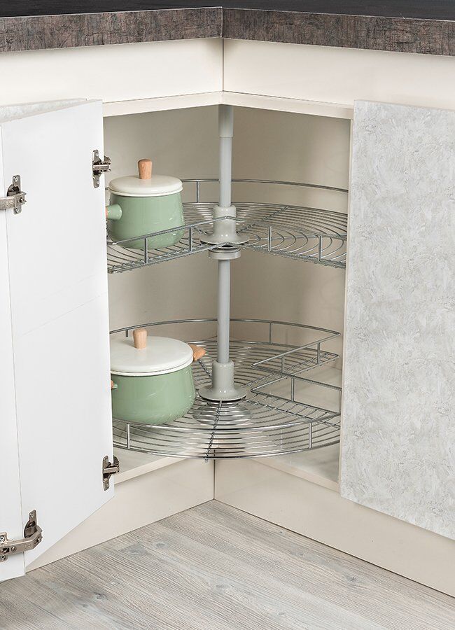 Starax S-3021 Dolap içi Köşe 3/4 Döner Sepet Takımı 74 cm