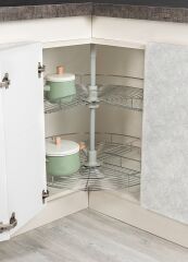 Starax S-3021 Dolap içi Köşe 3/4 Döner Sepet Takımı 74 cm