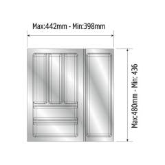 TRAYBOND Ayarlanabilir Modüler Kaşıklık Antrasit 50cm Çekmece İçin