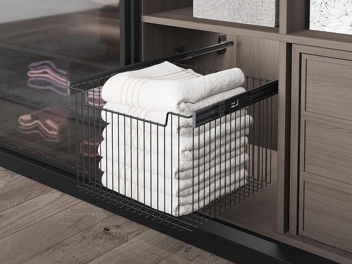 Starax Raylı Çok Amaçlı Sepet Antrasit Büyük Boy