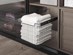 Starax S-6365 Raylı Çok Amaçlı Sepet Antrasit Büyük Boy 60 cm Modül