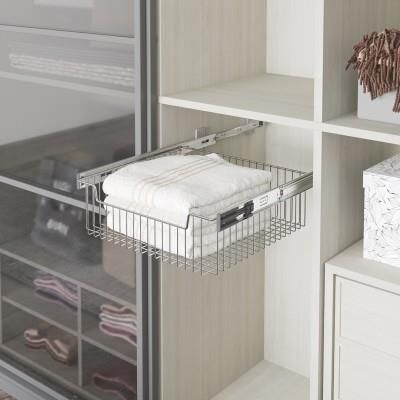 Starax S-6353 Raylı Çok Amaçlı Sepet Krom Orta Boy 50 cm Modül