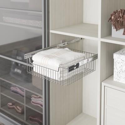 Starax S-6353 Raylı Çok Amaçlı Sepet Krom Orta Boy 50 cm Modül