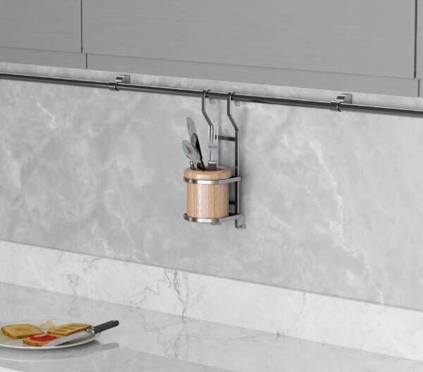 S-4109 Askılı Ahşap Çatal Kaşıklık- Outlet