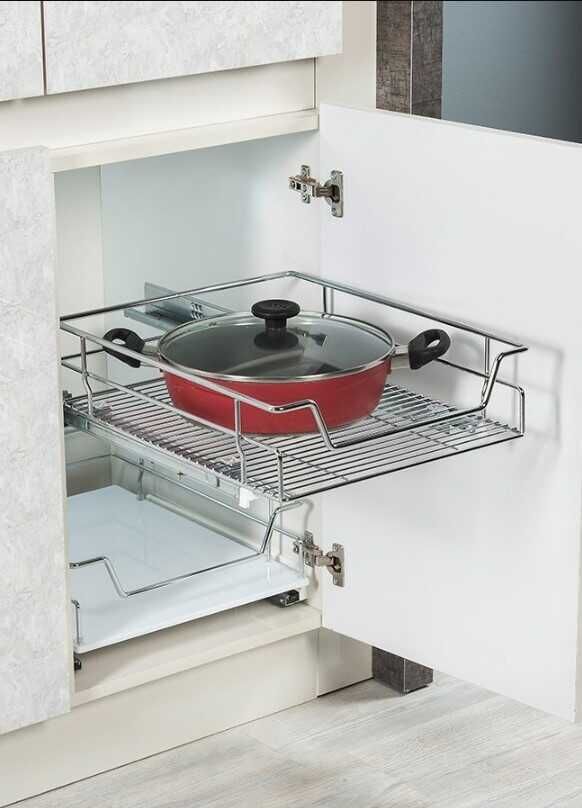 S-2333-C Bağımsız Çift Açılım Gizli Raylı Çekmece 45 cm Krom- Outlet